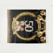 Mousserende 50e verjaardag diamant nummers hoge ha wandkleed (Voorkant (horizontaal))