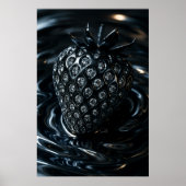 Mousserende aardbeienvruchten in glanzend vloeibaa poster (Voorkant)