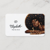 Mousserende Afro Chic Hair & Nail Salon Visitekaartje (Voorkant)