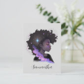 Mousserende afro Woman Briefkaart (Staand voorkant)