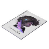 Mousserende afro Woman Notitieboek (Linkerzijde)