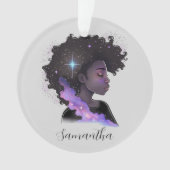 Mousserende afro Woman Ornament (voorkant)