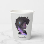 Mousserende afro Woman Papieren Bekers (Achterkant)