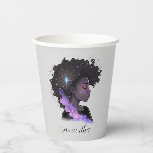 Mousserende afro Woman Papieren Bekers (Voorkant)
