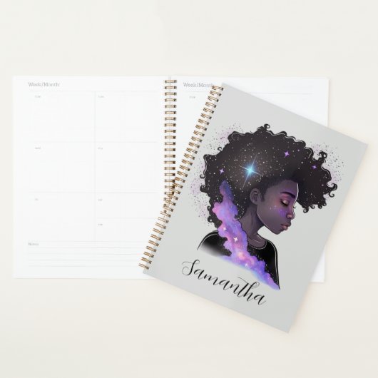 Mousserende afro Woman Planner (Display)