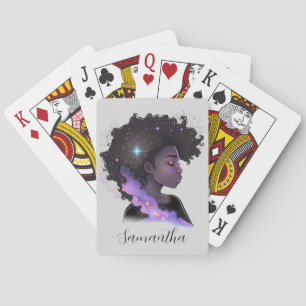 Mousserende afro Woman Pokerkaarten