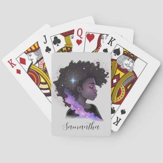 Mousserende afro Woman Pokerkaarten (Achterkant)