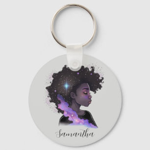 Mousserende afro Woman Sleutelhanger