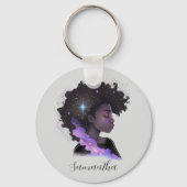 Mousserende afro Woman Sleutelhanger (Achterkant)
