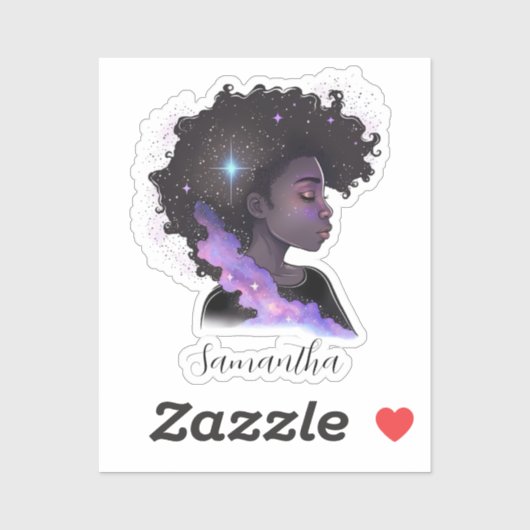 Mousserende afro Woman Sticker (Vel)
