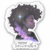 Mousserende afro Woman Sticker (Voorkant)