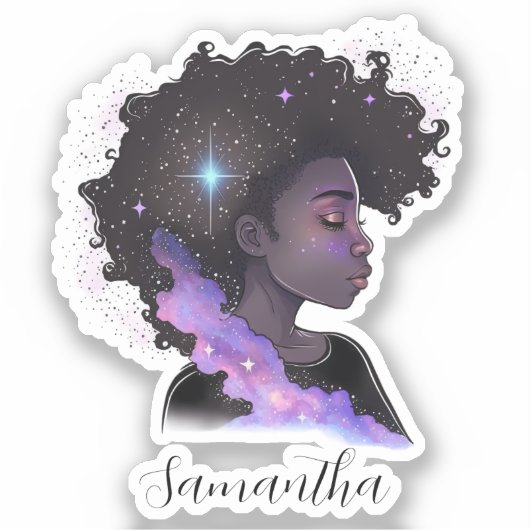 Mousserende afro Woman Sticker (Voorkant)