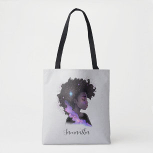 Mousserende afro Woman Tote Bag