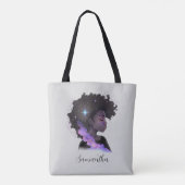 Mousserende afro Woman Tote Bag (Achterkant)