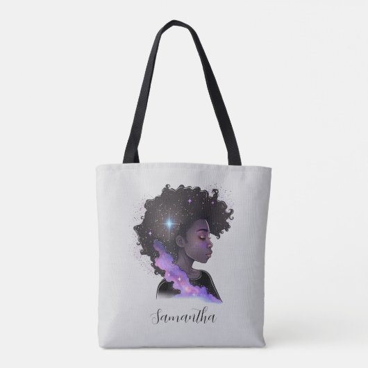 Mousserende afro Woman Tote Bag (Achterkant)