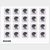 Mousserende afro Woman Vierkante Sticker (Vel)
