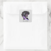 Mousserende afro Woman Vierkante Sticker (Tas)