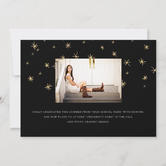 Mousserende Afstudeerder fotokaart Aankondiging (Achterkant)