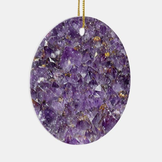 Mousserende Amethist Crystal Gem - Paarse Geode Keramisch Ornament (Rechts)