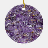 Mousserende Amethist Crystal Gem - Paarse Geode Keramisch Ornament (Voorkant)