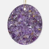 Mousserende Amethist Crystal Gem - Paarse Geode Keramisch Ornament (Links)