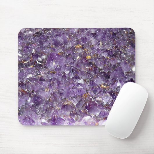 Mousserende Amethist Crystal Gem - Paarse Geode Muismat (Met muis)