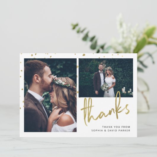 Mousserende Bedankt | Twee foto-bruiloft (Staand voorkant)
