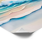 Mousserende blauwe eenhoorn galopperend op de ocea perfect poster (Hoek)