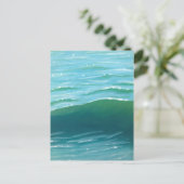 Mousserende Blauwe en Groene Golven Schilderij Pri Briefkaart (Staand voorkant)