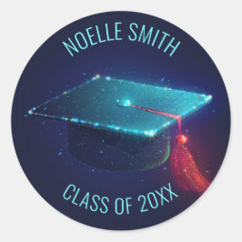 Mousserende blauwe verloopdop, klasse 20XX Ronde Sticker