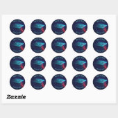Mousserende blauwe verloopdop, klasse 20XX Ronde Sticker (Vel)