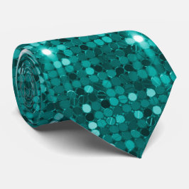 Mousserende Blauwgroen Disco Sequin Stropdas