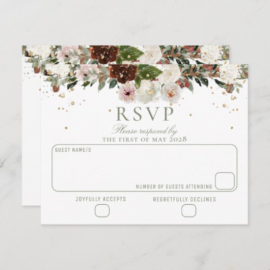 Mousserende Bloemen Chuppah Canopy Trouwen RSVP (Voorkant / Achterkant)