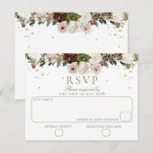 Mousserende Bloemen Chuppah Canopy Trouwen RSVP Kaartje (Voorkant / Achterkant)