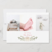 Mousserende Bloemen Geboorteaankondiging Aankondiging (Achterkant)