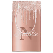 Mousserende Blush Pink Gold Glitter Monogrammen Klein Cadeauzakje (Voorkant)