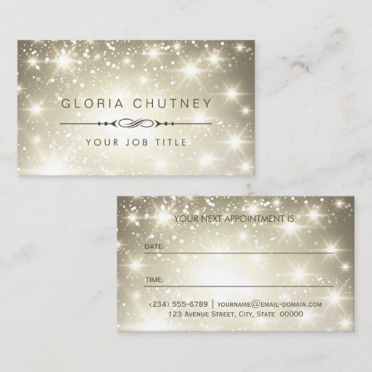Mousserende Bokeh Glitter Afspraakkaart Afsprakenkaartje (Voorkant / Achterkant)