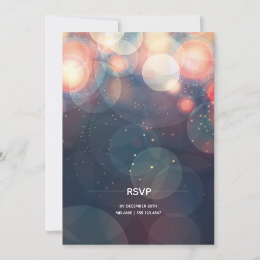 Mousserende Bokeh Night Lights Nieuwjaarsfeest Kaart (Achterkant)