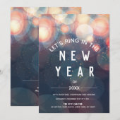 Mousserende Bokeh Night Lights Nieuwjaarsfeest Kaart (Voorkant / Achterkant)