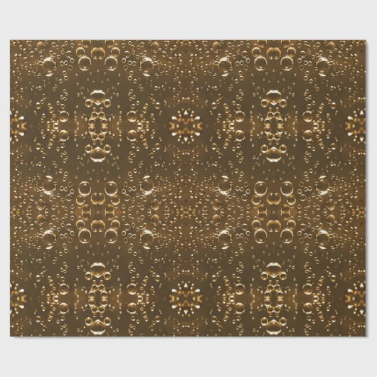 Mousserende bubbels Water druppels Festive Brown Cadeaupapier (Vlak)