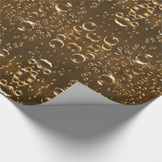 Mousserende bubbels Water druppels Festive Brown Cadeaupapier (Hoek)