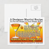 Mousserende Candy Corn Martini Recept Briefkaart (Voorkant / Achterkant)