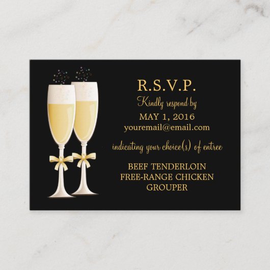 Mousserende Champagne Celebration Response Kaart (Voorkant)