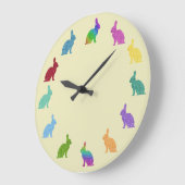 Mousserende colorful Bunny Rabbit Wall klok (Hoek)