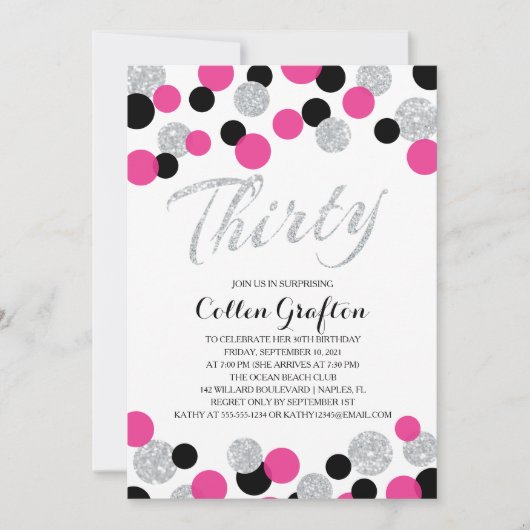 Mousserende Confetti | 30e verjaardag Kaart (Voorkant)