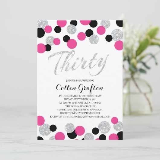 Mousserende Confetti | 30e verjaardag Kaart (Staand voorkant)