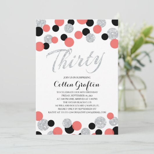 Mousserende Confetti | 30e verjaardag Kaart (Staand voorkant)