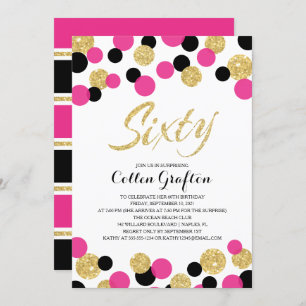 Mousserende Confetti   60e verjaardag Kaart