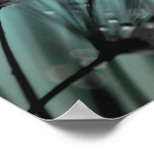 Mousserende dauw Dandelion Aqua Cyan Achtergrond Poster (Hoek)