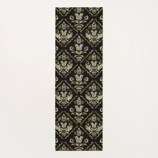 Mousserende demtaspatroon op zwart yogamat (Achterkant)